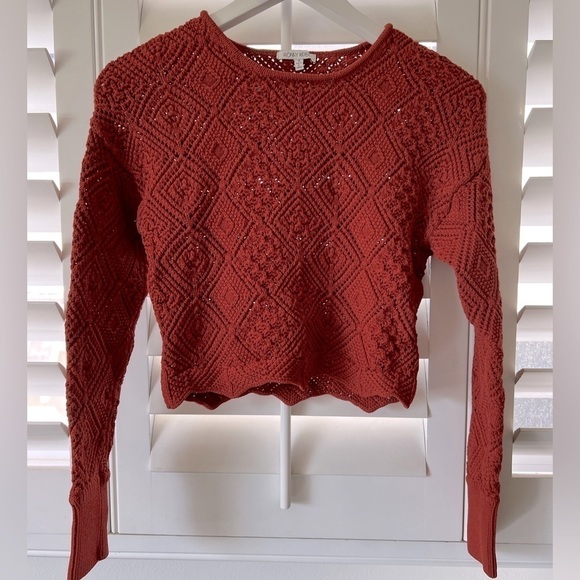 RONNY KOBO Knit Sweater Pullover Burnt Orange Long Sleeve Size Small - Picture 1 of 7